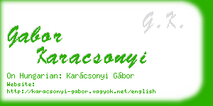 gabor karacsonyi business card